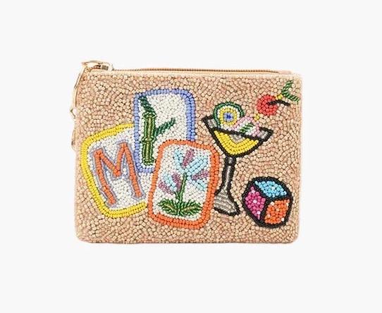 America & Beyond Mahjong Tiles and Cocktails Pouch