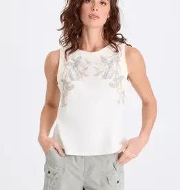XCVI Katrine Embroidered Tank Almond
