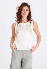 XCVI Katrine Embroidered Tank Almond