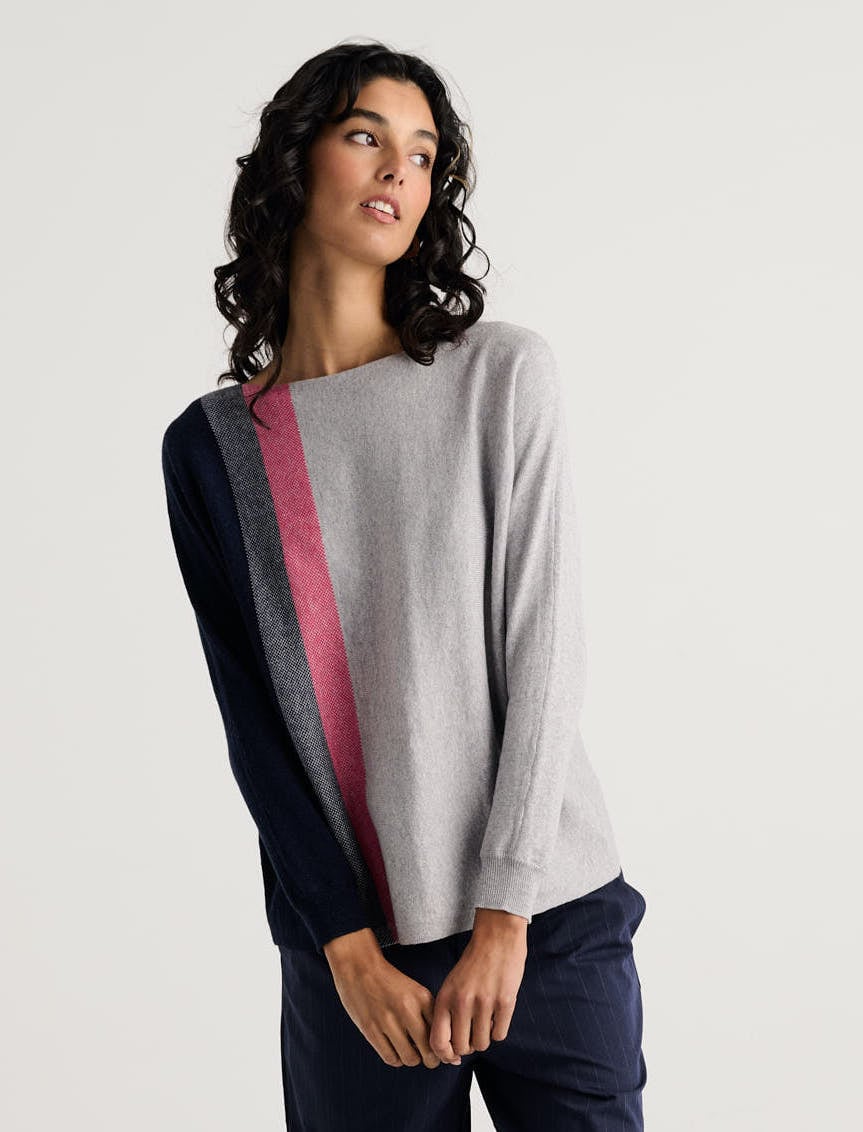 Zaket & Plover Vertical Line Top Marl