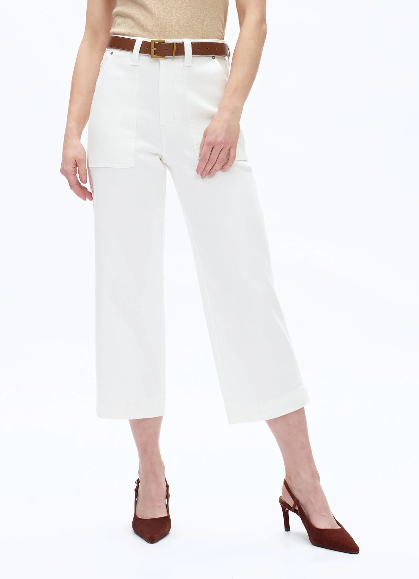 Bayeas Capri Straight Leg Pant White