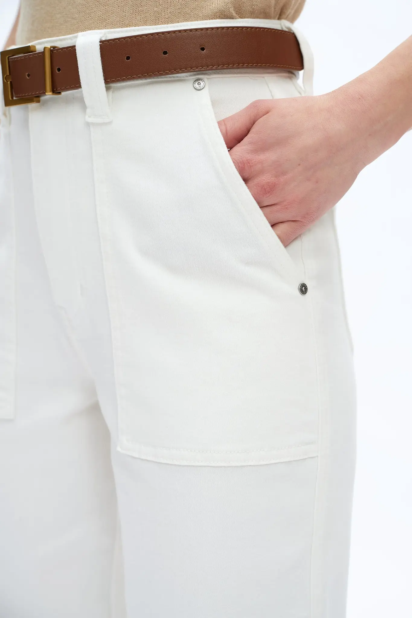 Bayeas Capri Straight Leg Pant White