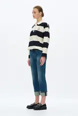Bayeas Cuffed Straight Leg Jeans Retro Blue