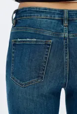 Bayeas Cuffed Straight Leg Jeans Retro Blue