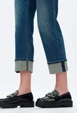Bayeas Cuffed Straight Leg Jeans Retro Blue