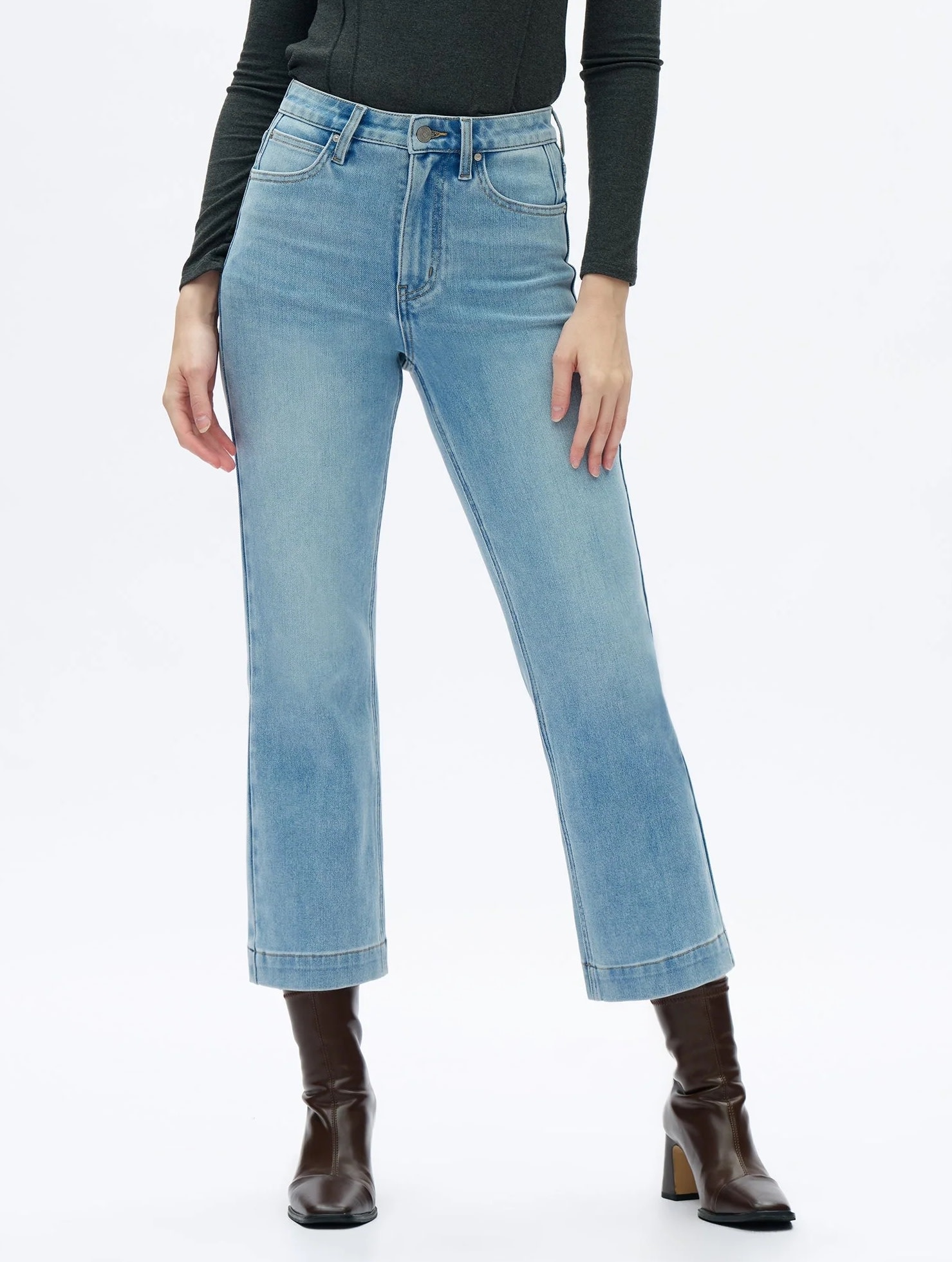 Bayeas High Rise Straight Leg Jean Lt Blue