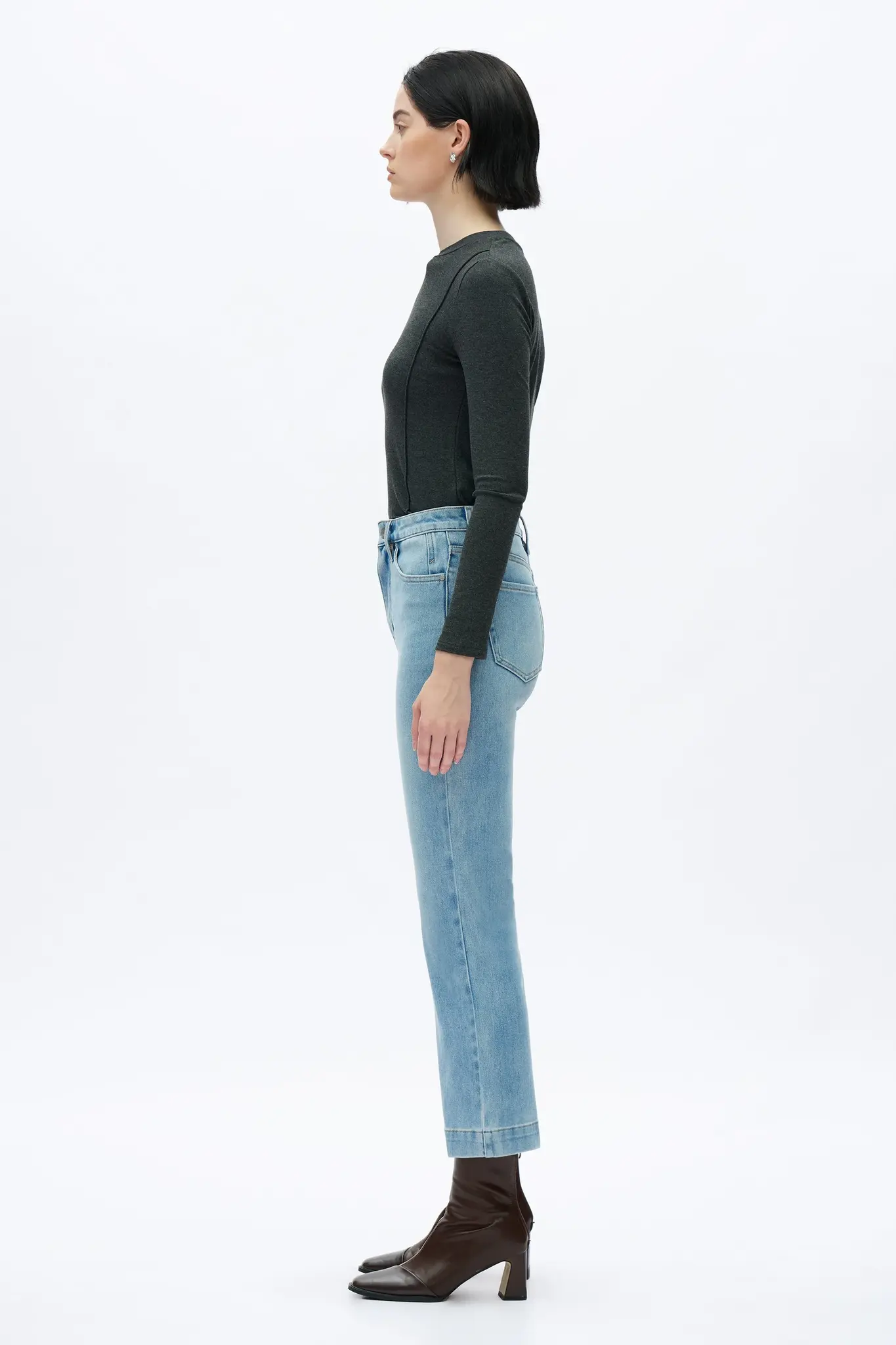 Bayeas High Rise Straight Leg Jean Lt Blue