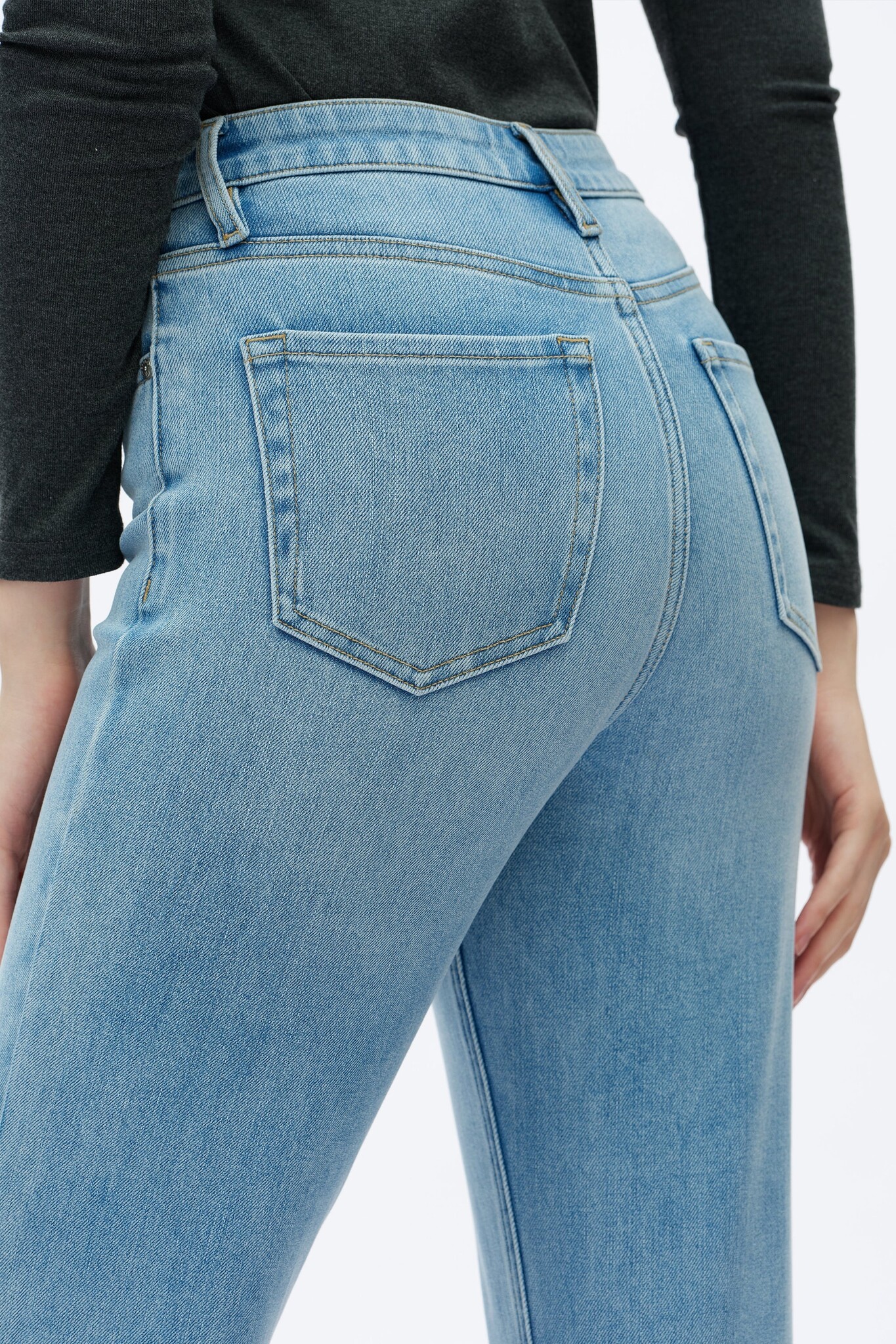 Bayeas High Rise Straight Leg Jean Lt Blue