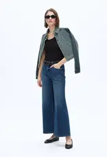 Bayeas High Rise Ankle Wide Leg Jean Dark Blue