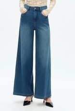 Bayeas Elastic Cuff Wide Leg Jean Med Blue
