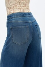 Bayeas Elastic Cuff Wide Leg Jean Med Blue