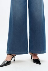 Bayeas Elastic Cuff Wide Leg Jean Med Blue