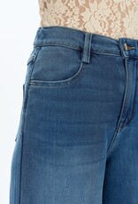 Bayeas Elastic Cuff Wide Leg Jean Med Blue
