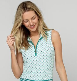Cabana Life Pique Zip Sport Top Tideglass