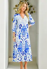 Walker & Wade Daphne Dress Blue Ikat