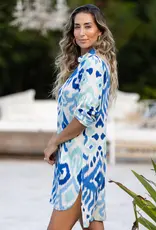 Walker & Wade Day Tripper Dress Blue Ikat