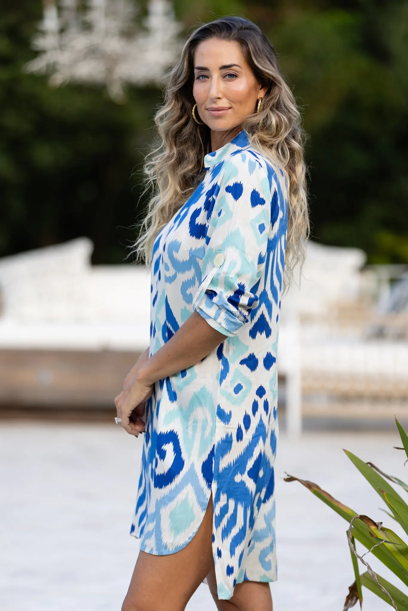 Walker & Wade Day Tripper Dress Blue Ikat