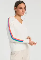 Vilagallo Stripe Sleeve Knit Top