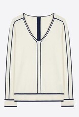 Vilagallo Knit Top w/ Piping
