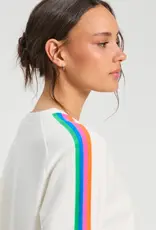 Vilagallo Stripe Sleeve Knit Top
