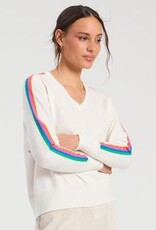 Vilagallo Stripe Sleeve Knit Top