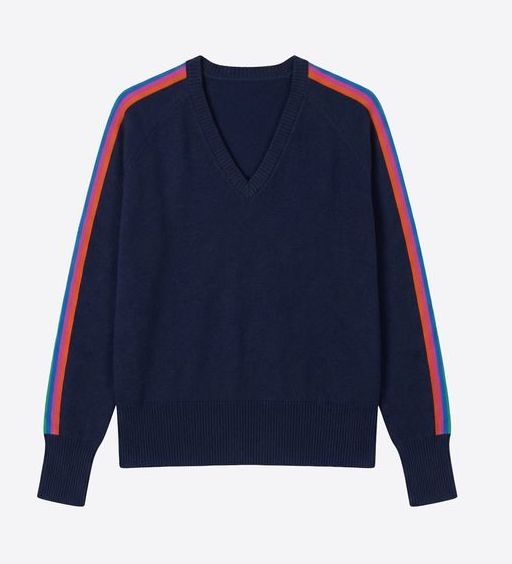 Vilagallo Stripe Sleeve Knit Top