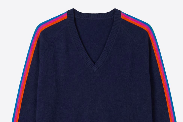 Vilagallo Stripe Sleeve Knit Top