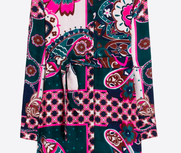 Vilagallo Paisley Belted Dress
