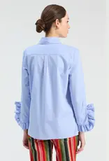 Vilagallo Ruffle Sleeve Top Light Blue