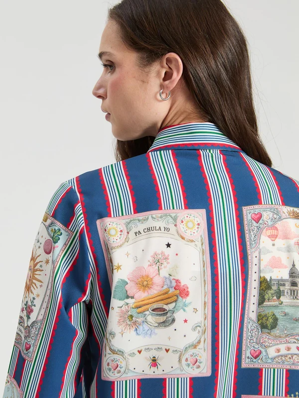 Vilagallo Madrid Stripe Top