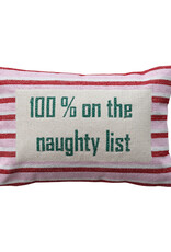 "100% On The Naughty List" Pillow