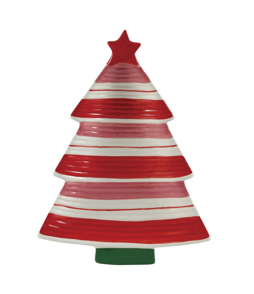 Striped Tree Shaped Platter with Star