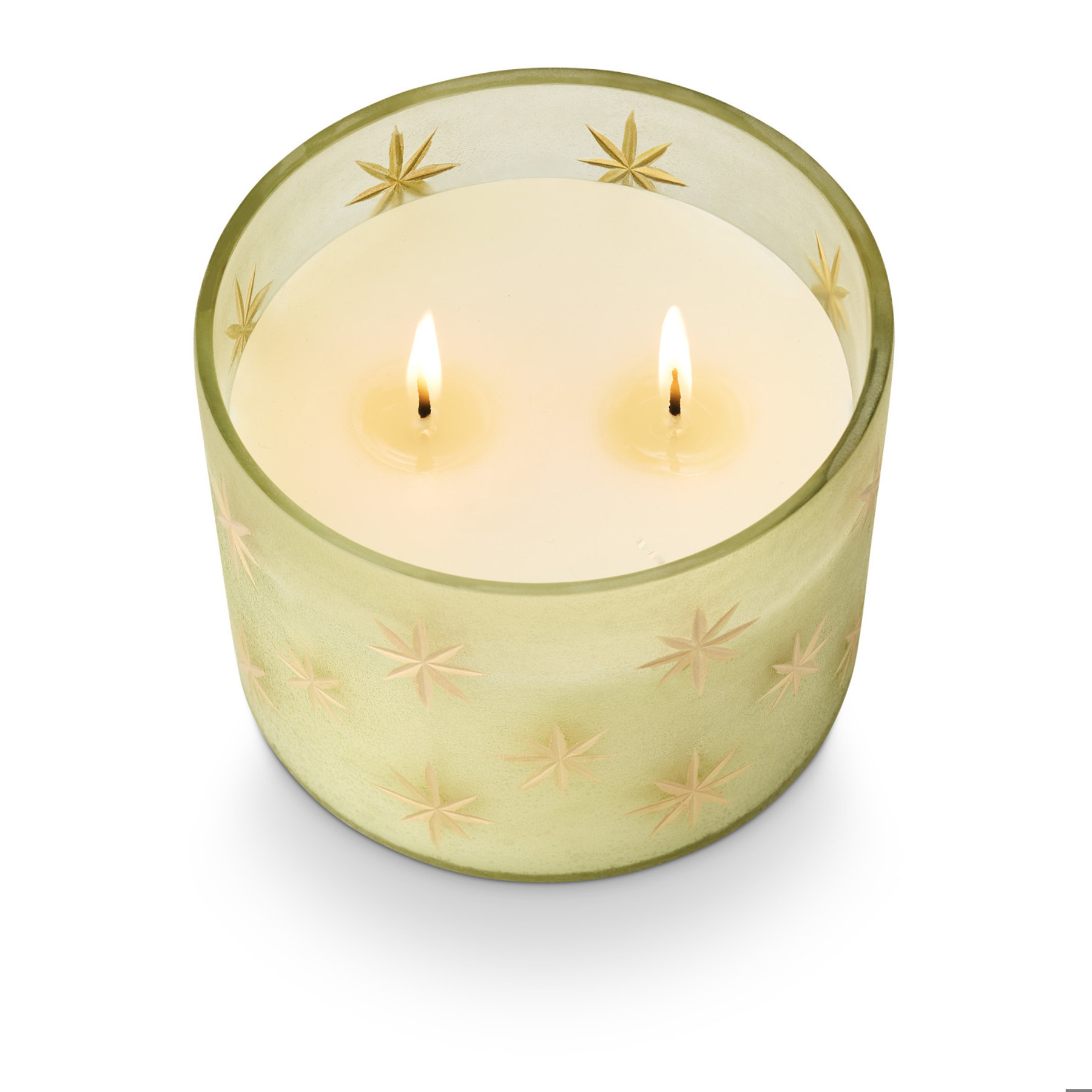 Illume Balsam & Cedar Frosted Star Glass Candle