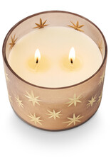 Illume Woodfire Frosted Star Glass Candle