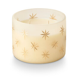 Illume Winter White Frosted Star Glass Candle