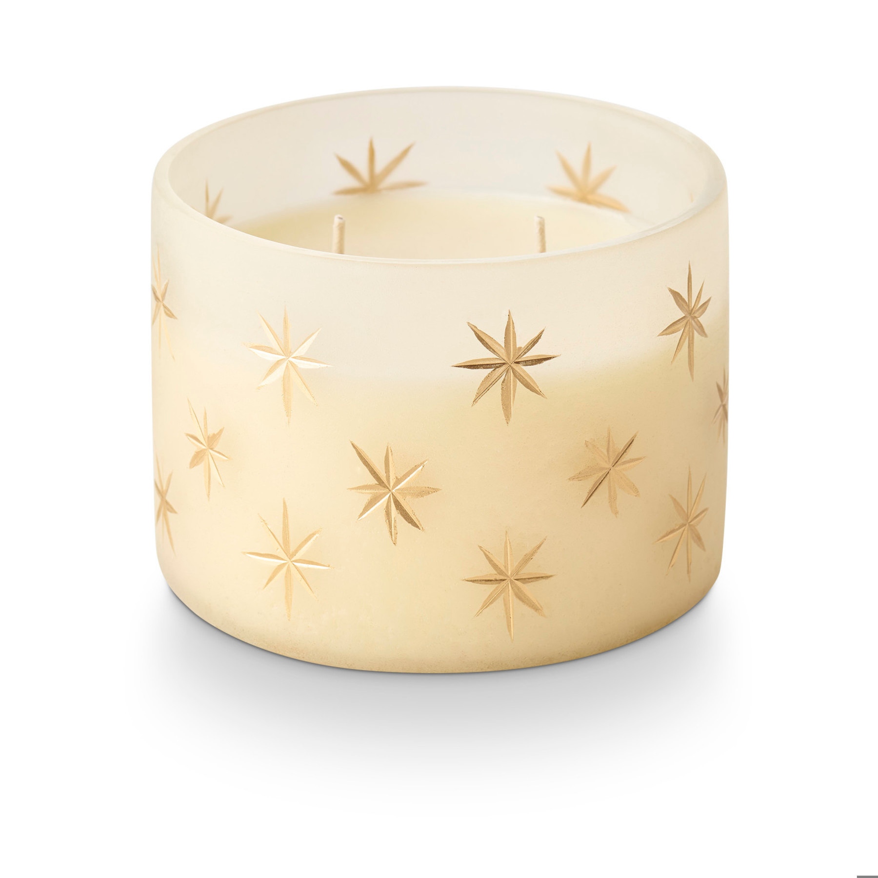 Illume Winter White Frosted Star Glass Candle
