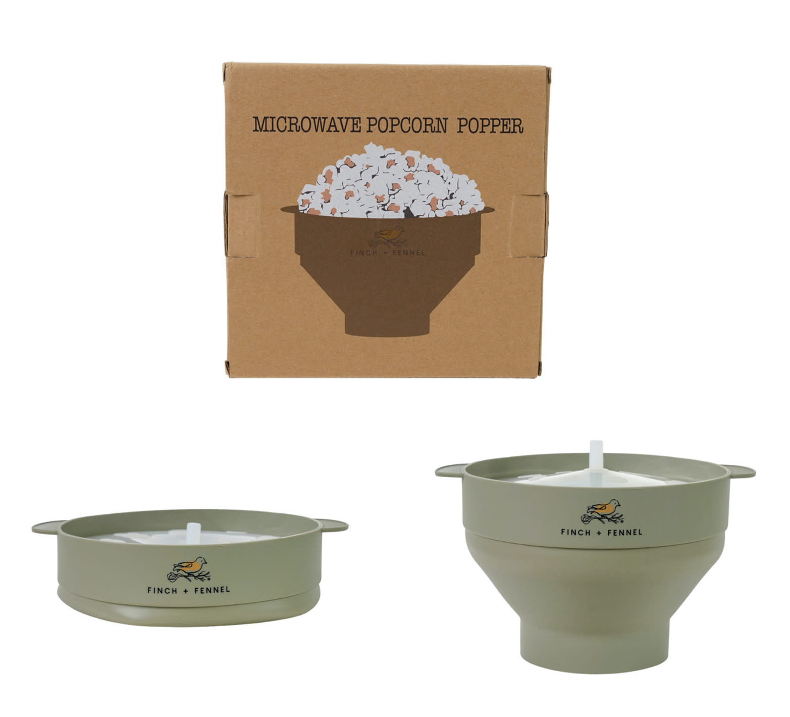 Finch + Fennel 80 oz. Silicone Microwave Popcorn Popper