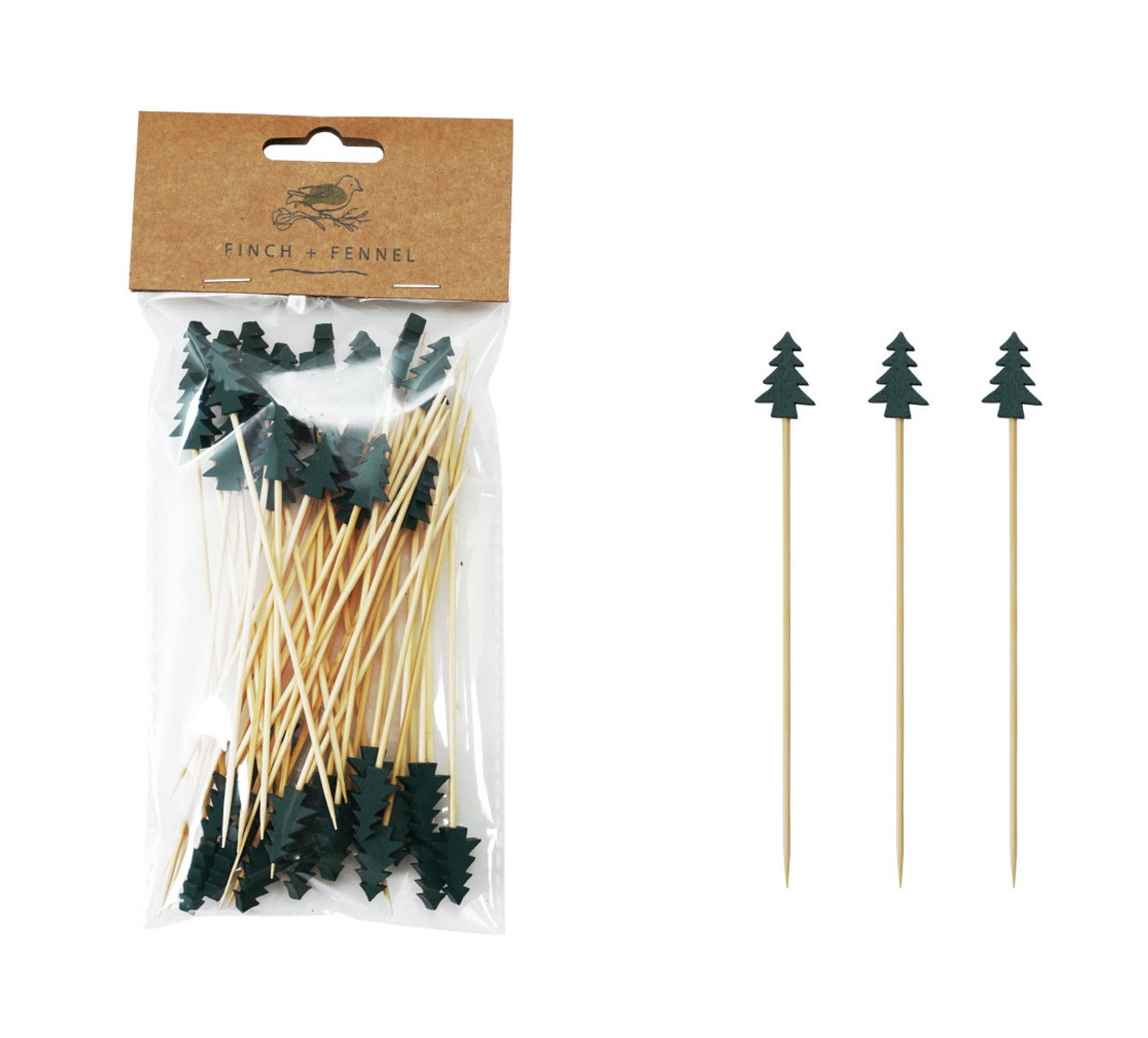 Finch + Fennel Tree Shaped Skewers Set of 50