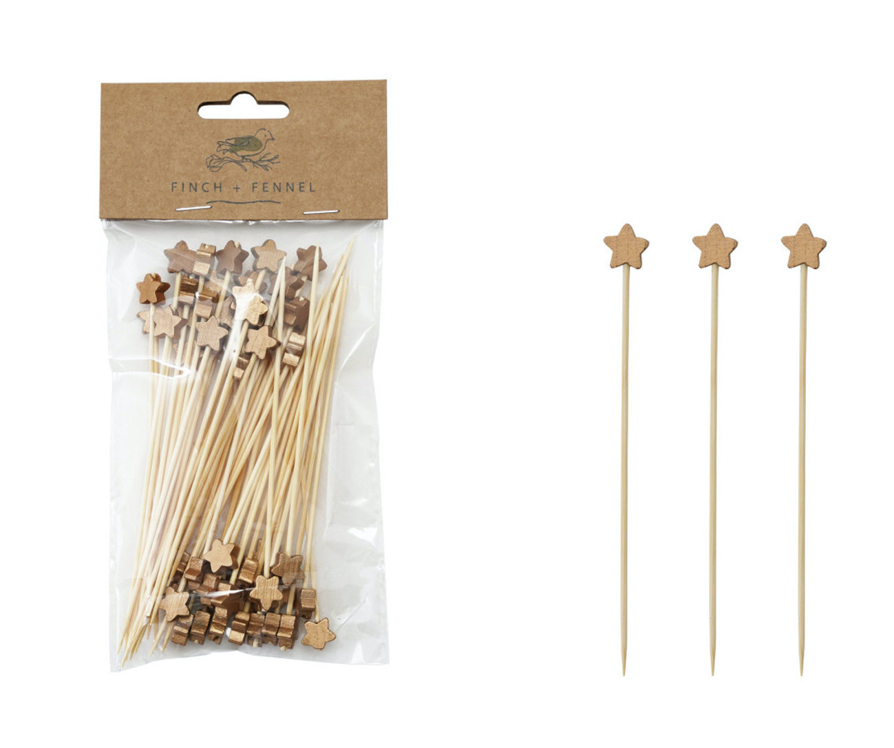 Finch + Fennel Star Shaped Skewers Set of 50