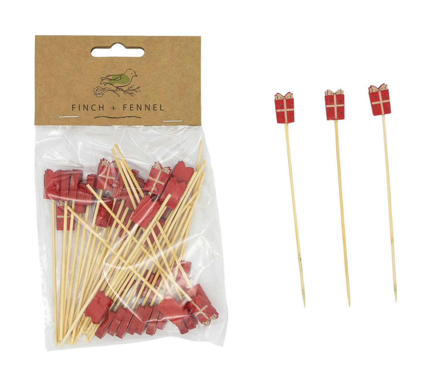 Finch + Fennel Gift Shaped Skewers Set of 50