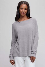 Barefoot Dreams Ultra Lite Scallop Neck Pullover Dove Gray