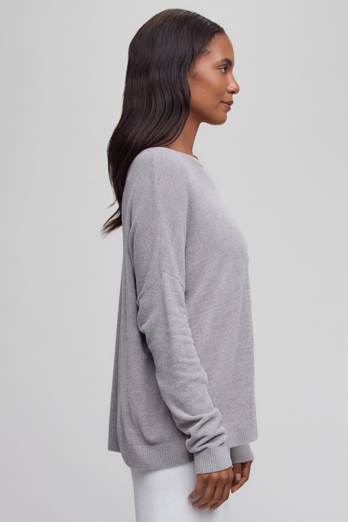 Barefoot Dreams Ultra Lite Scallop Neck Pullover Dove Gray