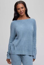 Barefoot Dreams Ultra Lite Scallop Neck Pullover Blue Aura