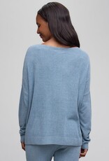 Barefoot Dreams Ultra Lite Scallop Neck Pullover Blue Aura
