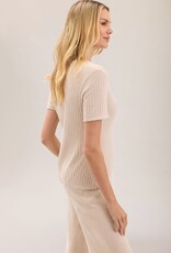 Barefoot Dreams Ultra Lite Scallop Rib Top Stone