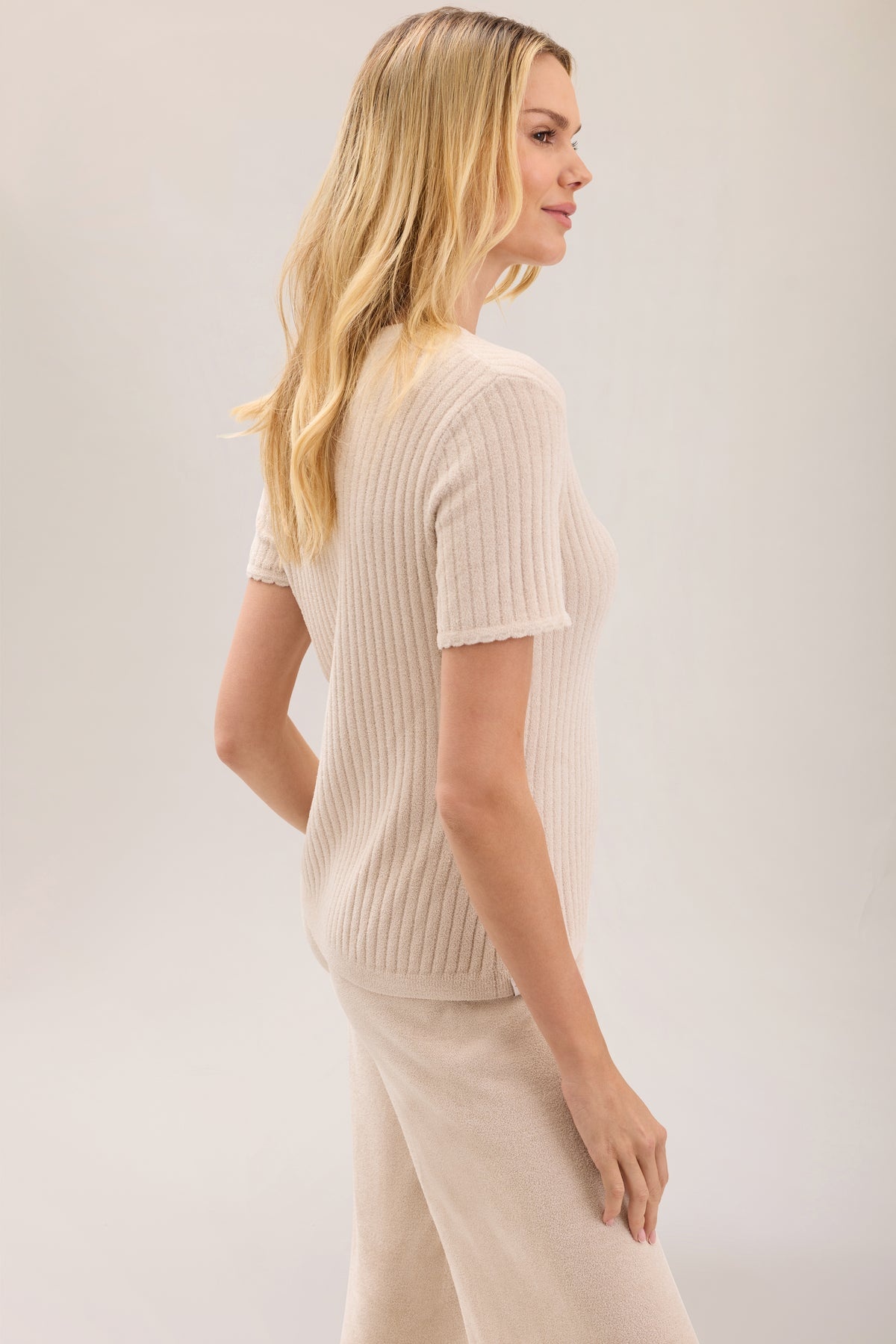 Barefoot Dreams Ultra Lite Scallop Rib Top Stone