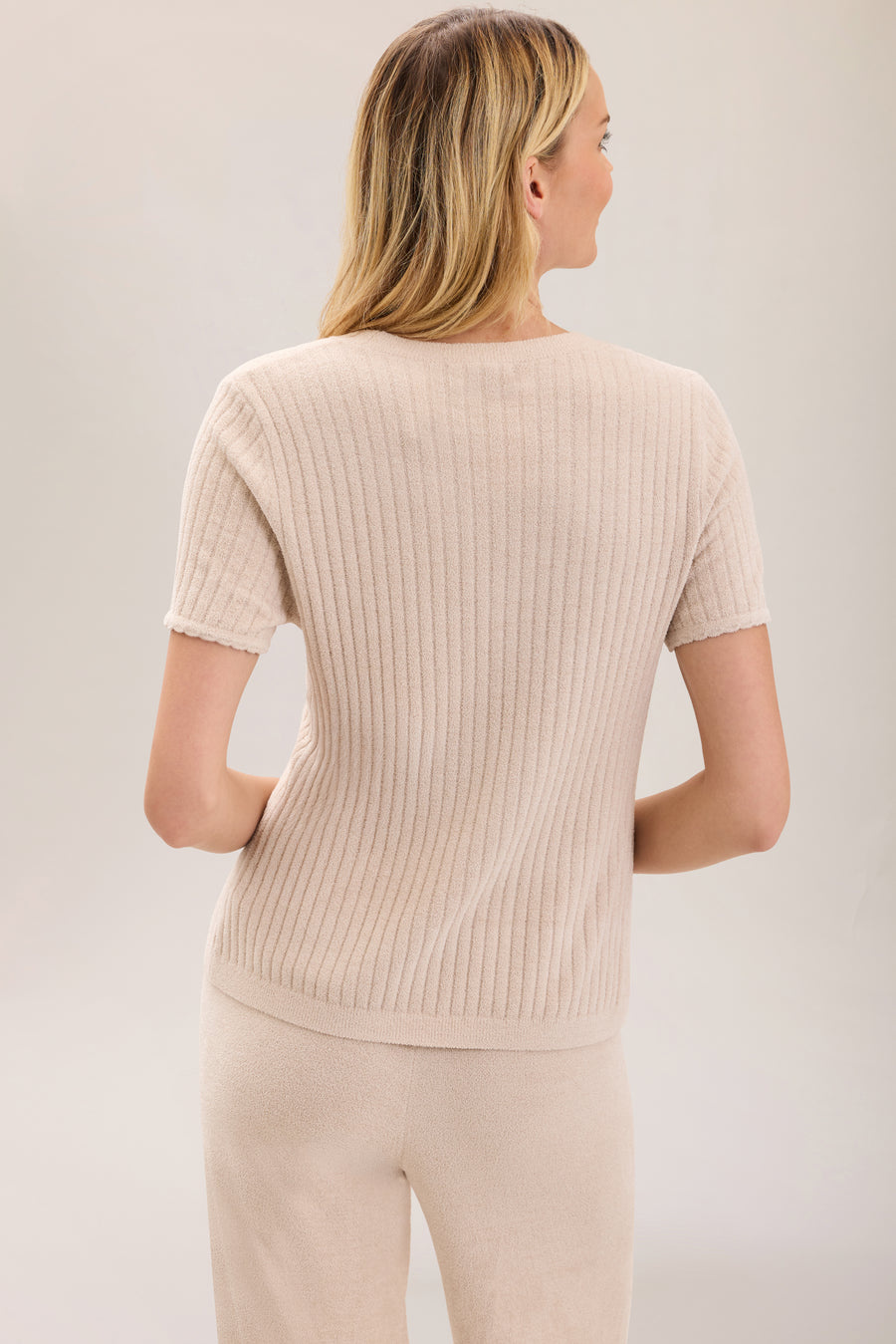 Barefoot Dreams Ultra Lite Scallop Rib Top Stone