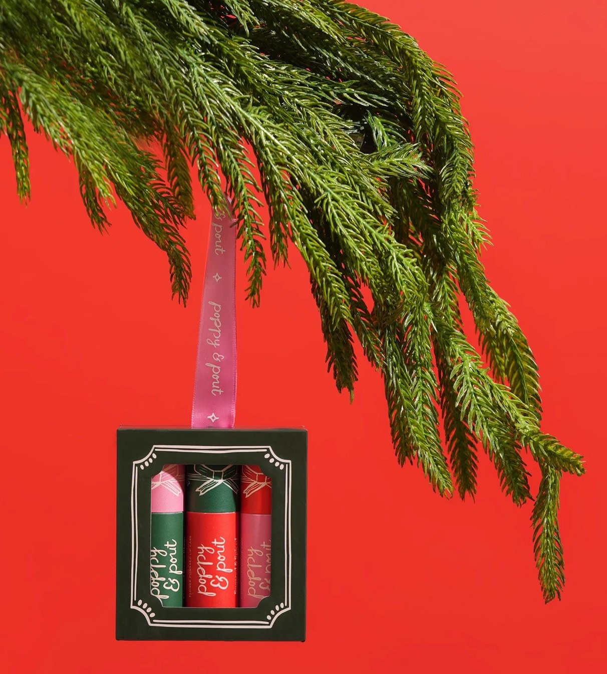 Poppy & Pout Holiday Lip Balm Trio Ornament