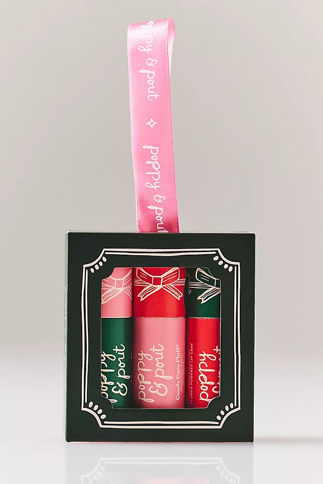 Poppy & Pout Holiday Lip Balm Trio Ornament
