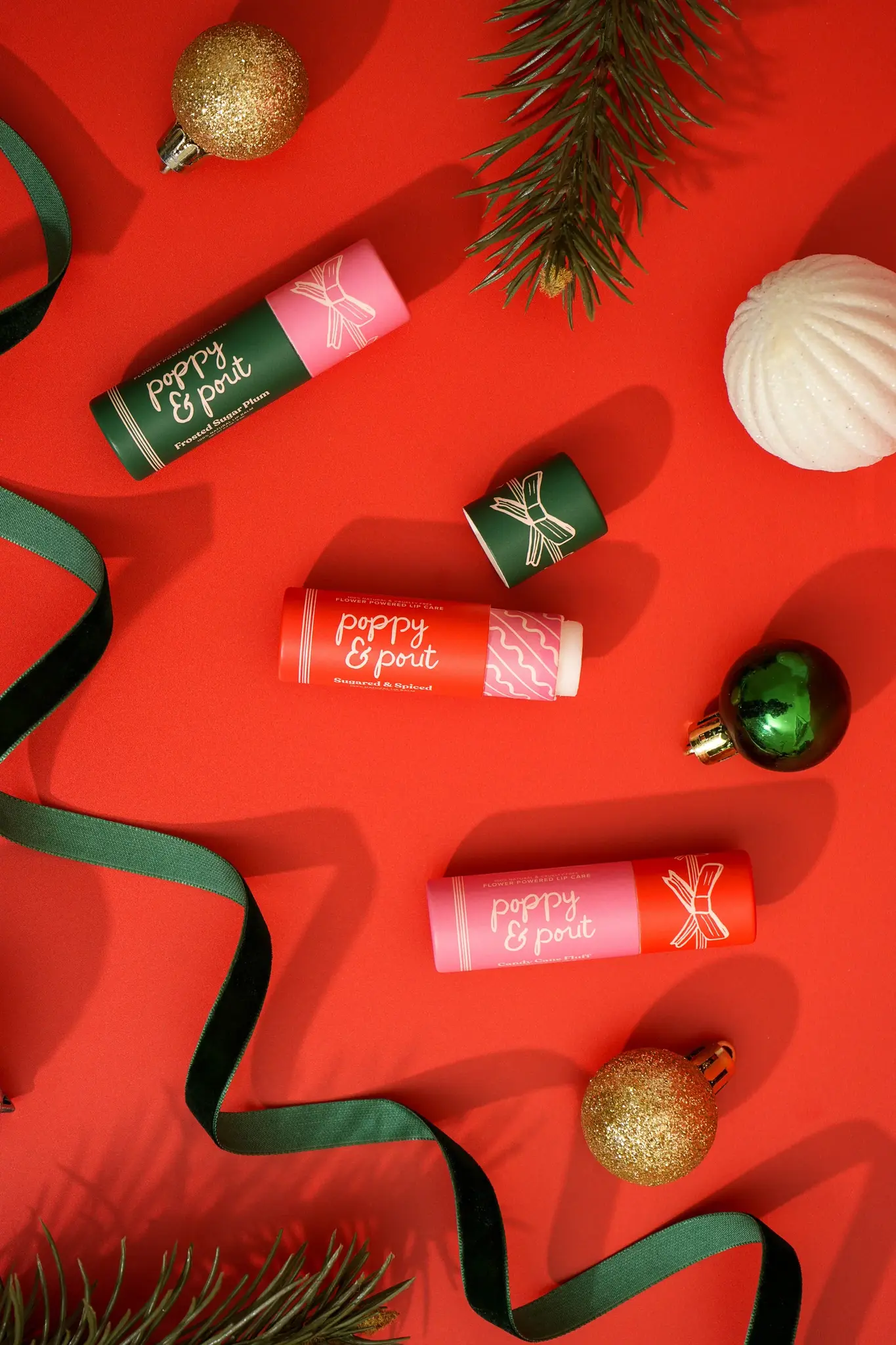 Poppy & Pout Holiday Lip Balm Trio Ornament